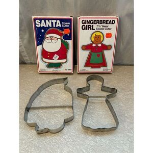 Christmas Cookie Cutters-Mr & Mrs CLAUSE-7” in Box VINTAGE EUC Large